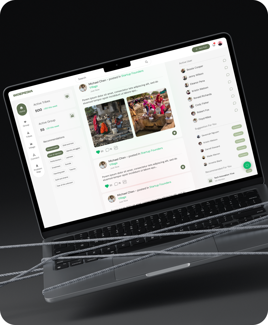 Woepedia mobile mockup - Expert Squad